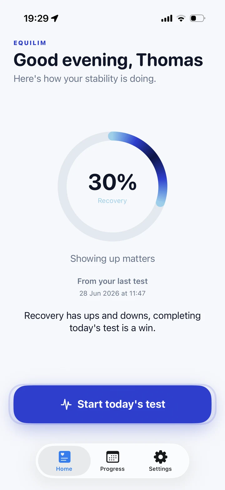 Patient app Home screen