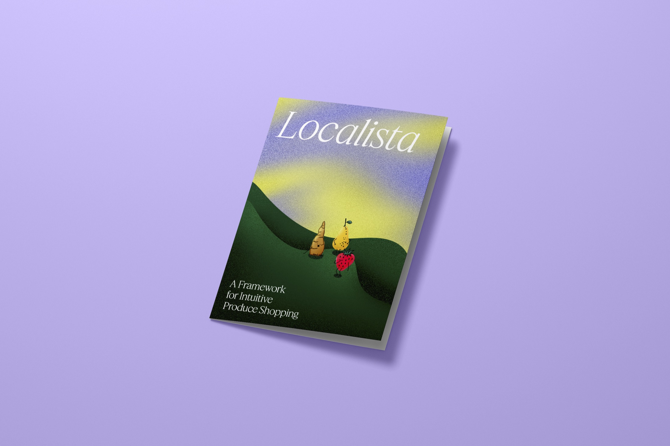 Mockup of the Localista produce-shopping guidelines booklet cover